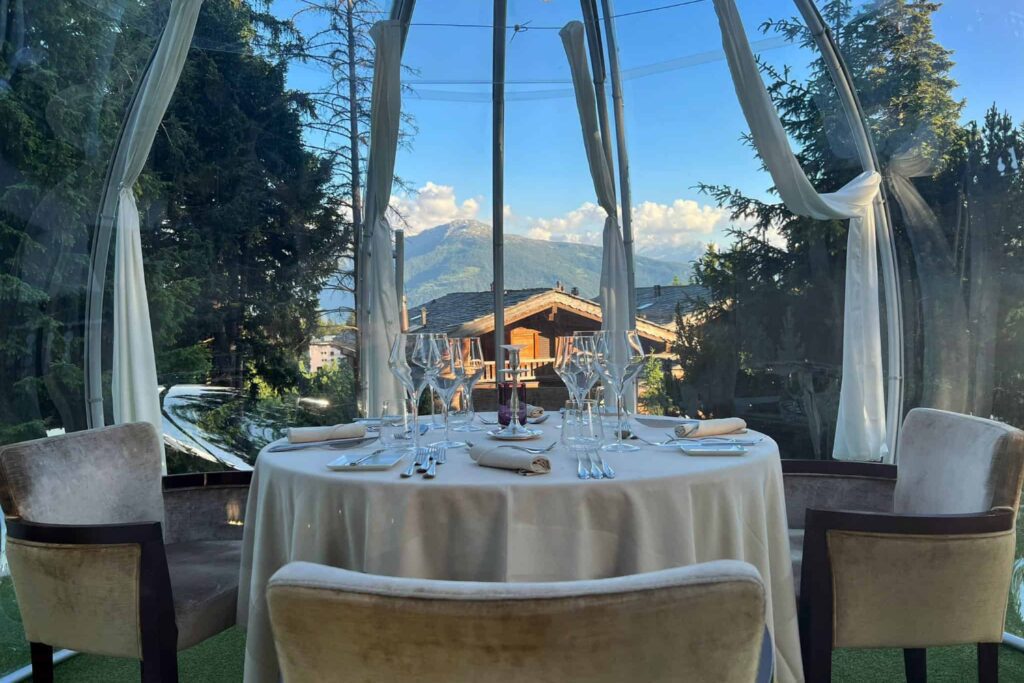 Igloo Royal interior at Hotel Royal Crans-Montana