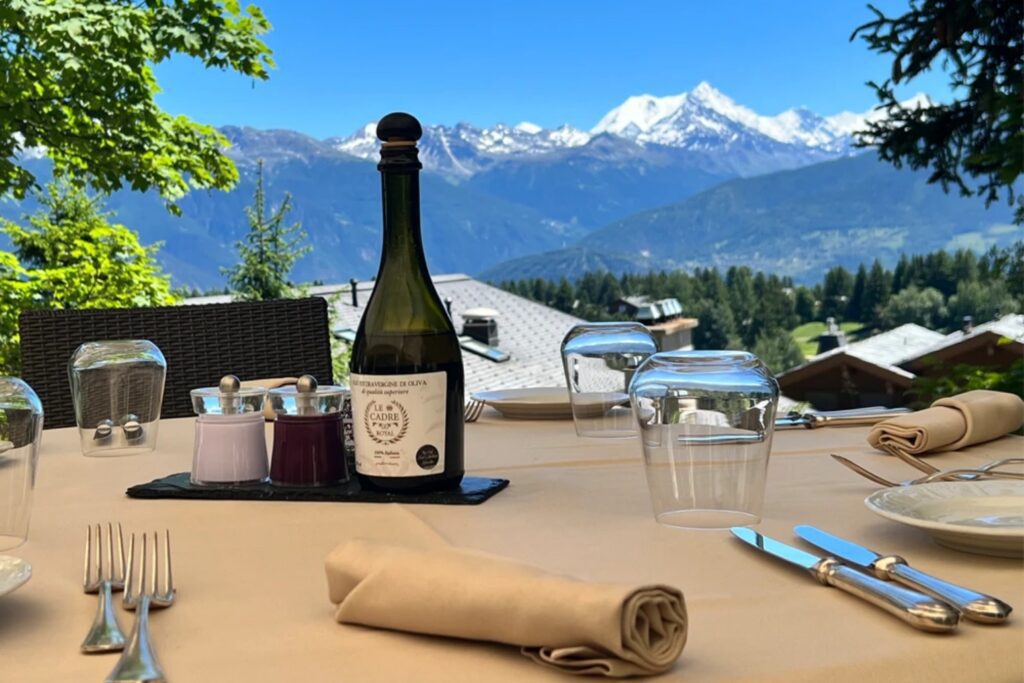 Terrace dining at Hotel Royal Crans-Montana