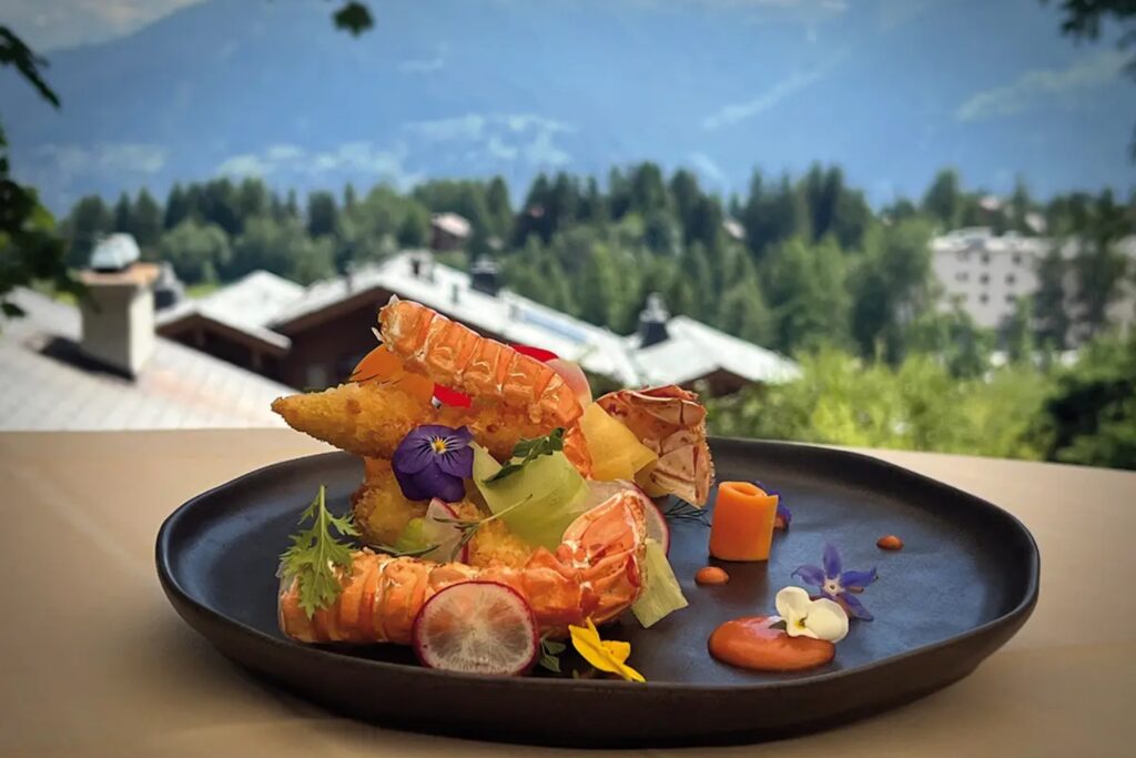 Signature gourmet dish at Hotel Royal Crans Montana