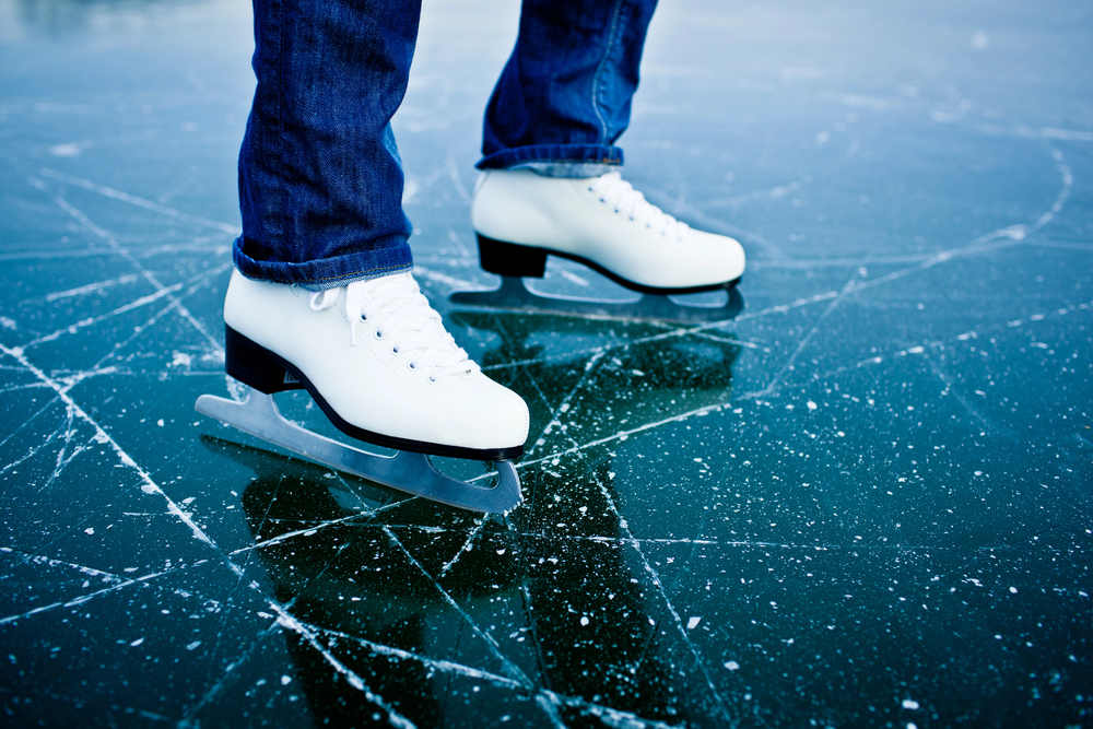 Ice skating outdoors at Hotel Royal Crans Montana